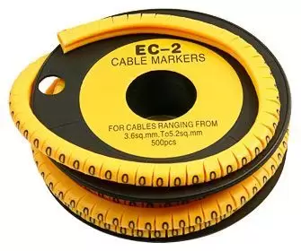 Маркер для кабеля Cabeus EC-2-0 д.7.4мм цифра 0