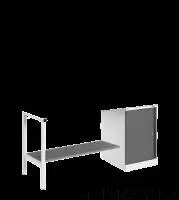 Верстак серии ВР с запирающейся на ключ тумбой с дверцей и тумбой с дверцей и 1 ящиком, 1500x630