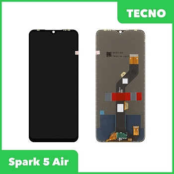 LCD дисплей для Tecno Spark 5 Air в сборе с тачскрином, 100% оригинал (черный)