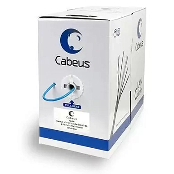 Cabeus UTP-4P-Cat.5e-SOLID-BL Кабель витая пара UTP (U/UTP), категория 5e, 4 пары 0, 51мм (24 AWG), одножильный, синий (305 м)