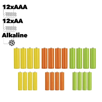 Батарейки Xiaomi ZMI Rainbow ZI5 тип AA 12 шт. + ZI7 тип AAA 12 шт. (цветные)