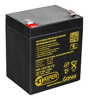 Аккумуляторная батарея Kiper HR-1221W F2, 12В, 5.5Ач