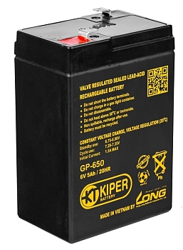 Аккумуляторная батарея Kiper GP-650, 6В, 5Ач