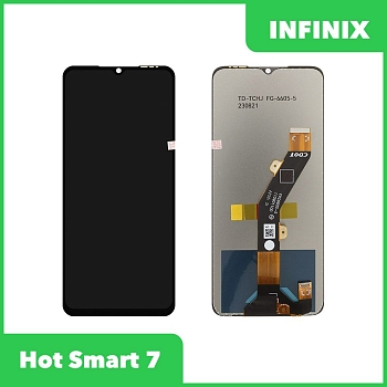 LCD дисплей для Infinix Hot Smart 7 в сборе с тачскрином, 100% оригинал (черный)