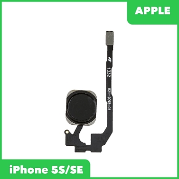 Шлейф, FLC для телефона Apple iPhone 5S, SE с кнопкой HOME, черный