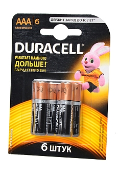 Батарейка (элемент питания) Duracell LR03 BL6, 1 штука