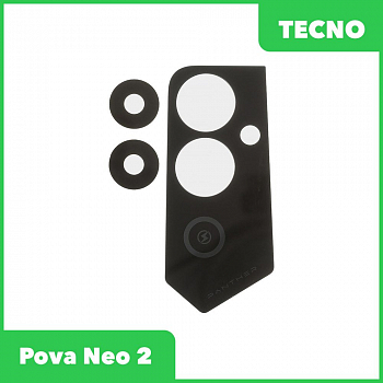 Стекло задней камеры для Tecno Pova Neo 2 (LG6n) (без рамки) (черный)